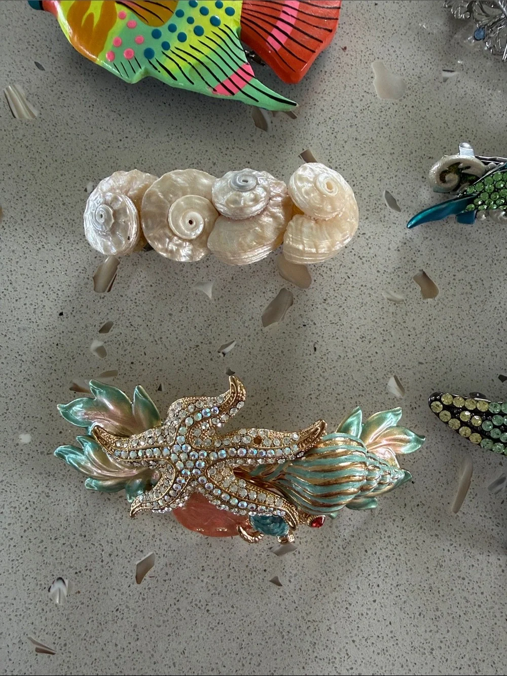 Colorful Ocean Fish, Dolphin, Seashell Starfish, Bonefish, Skull Hair Clips